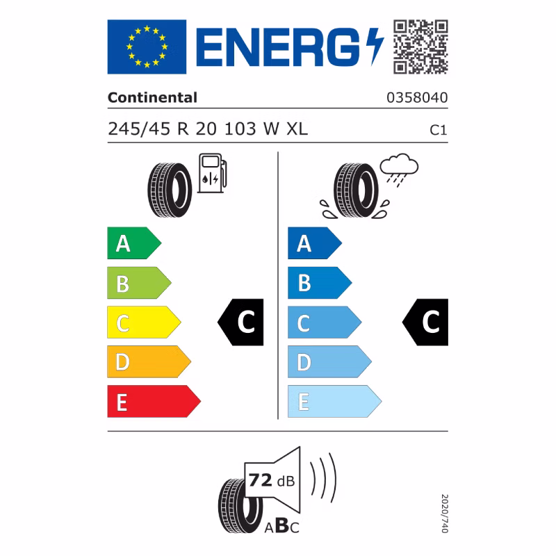 Continental ContiCrossContact UHP energy label